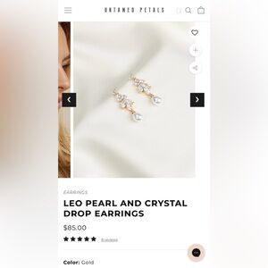 UNTAMED PETALS BY AMANDA JUDGE Gold and Pearl Earrings